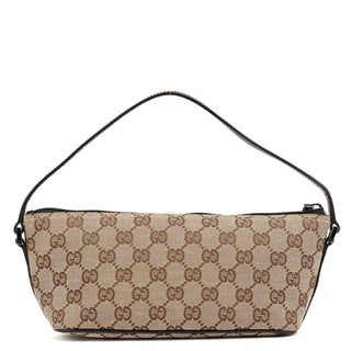 Gucci 07198 Beige Brown GG Boat Pochette