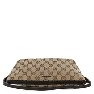 Gucci 07198 Beige Brown GG Boat Pochette