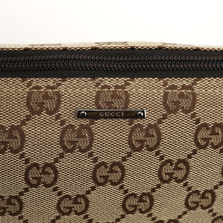 Gucci 07198 Beige Brown GG Boat Pochette