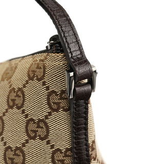 Gucci 07198 Beige Brown GG Boat Pochette