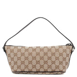 Gucci 07198 Beige Brown GG Boat Pochette
