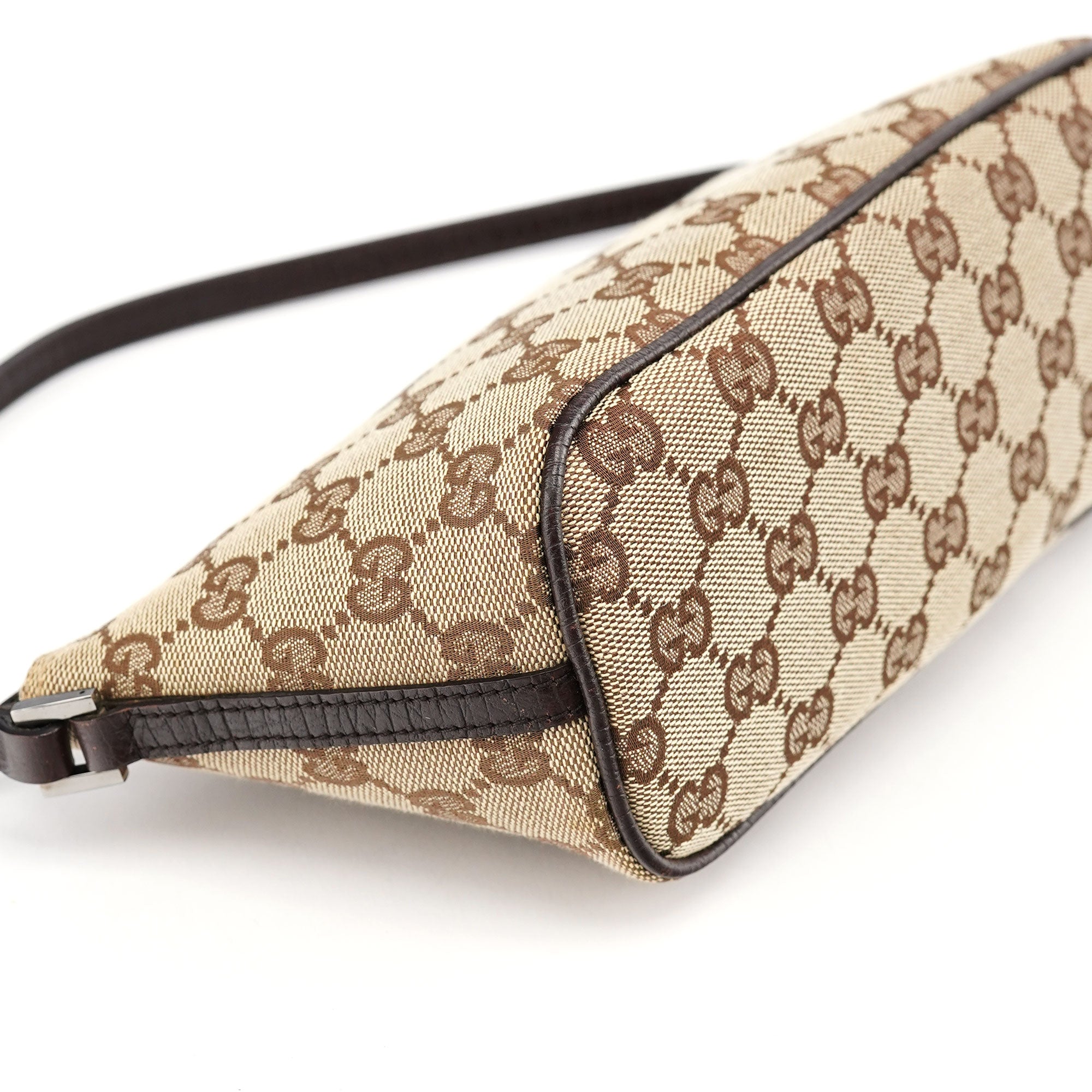 Gucci 07198 GG Boat Pochette in tela GG beige e marrone