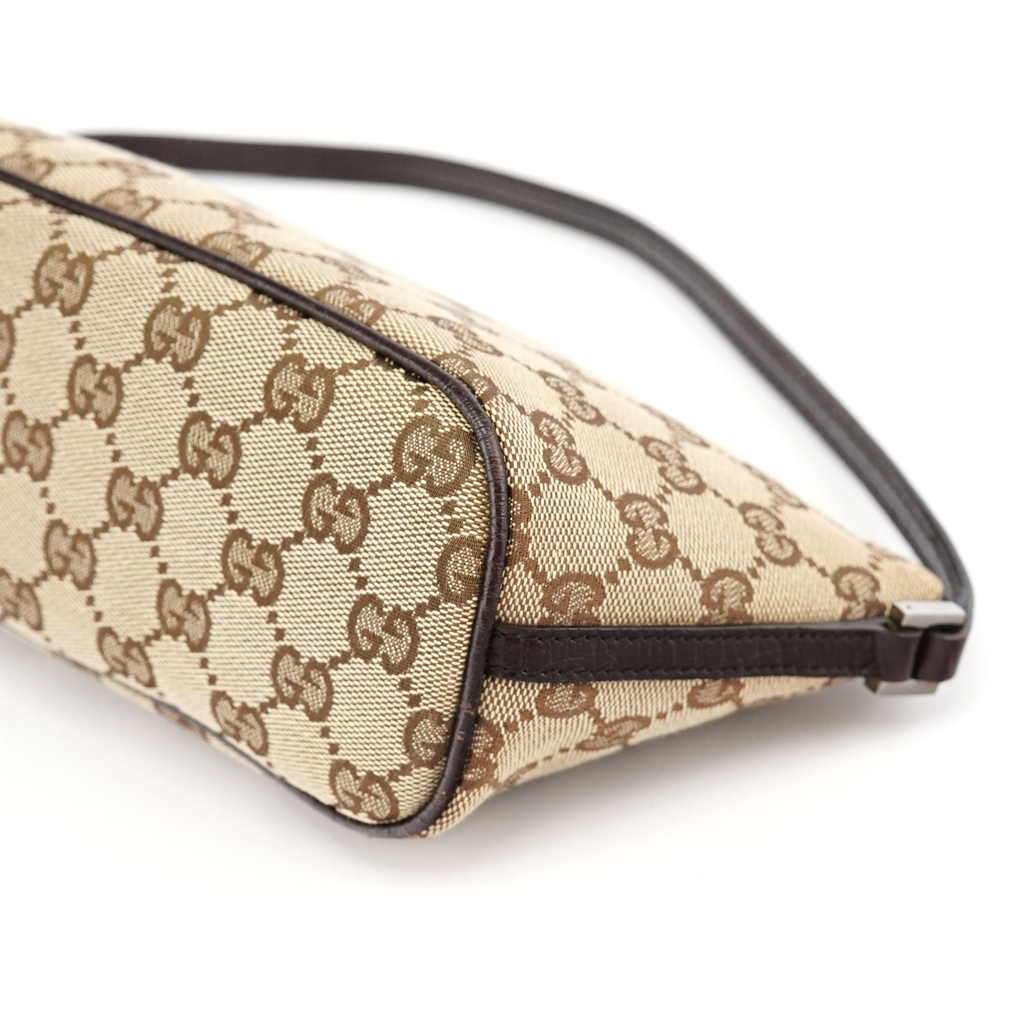 Gucci 07198 GG Boat Pochette in tela GG beige e marrone