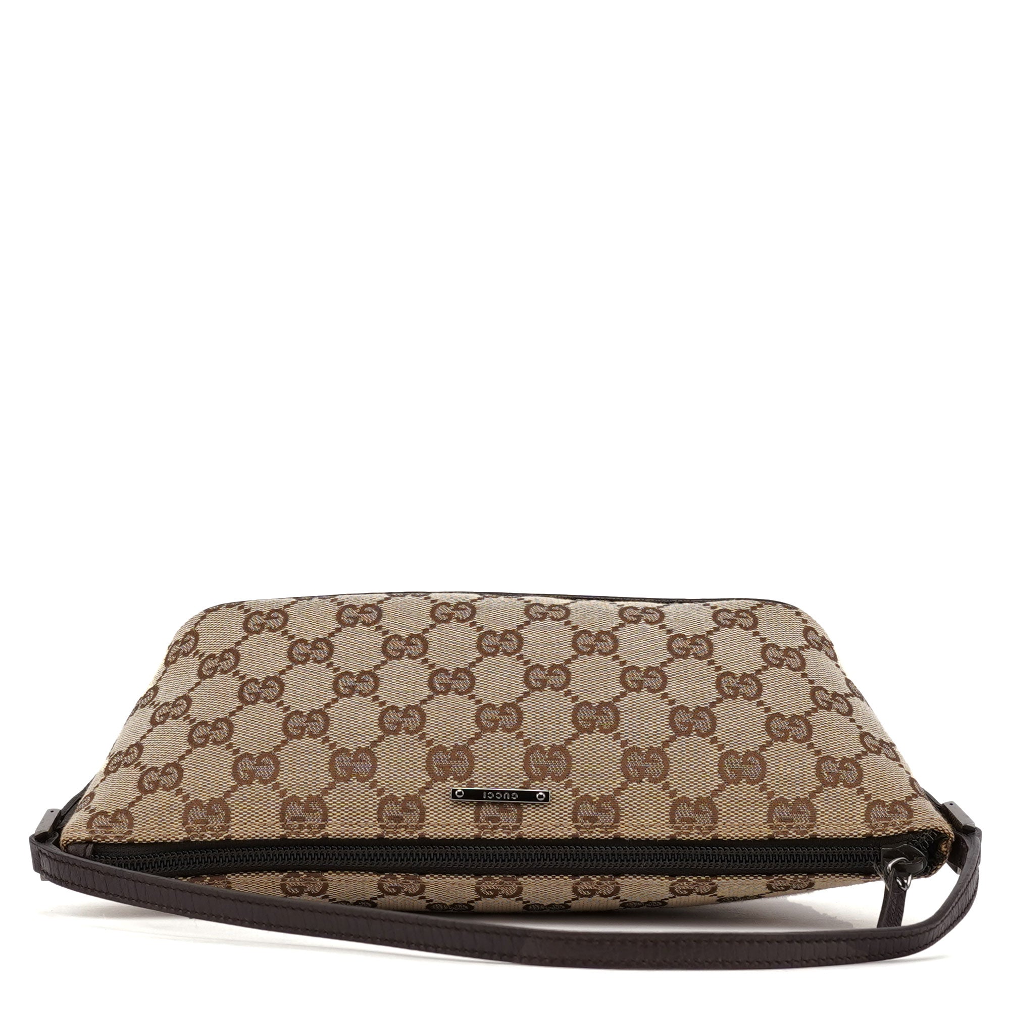 Gucci 07198 GG Boat Pochette in tela GG beige e marrone