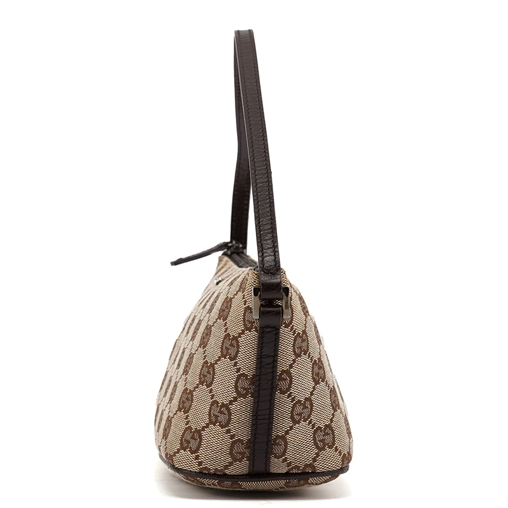 Gucci 07198 GG Boat Pochette in tela GG beige e marrone