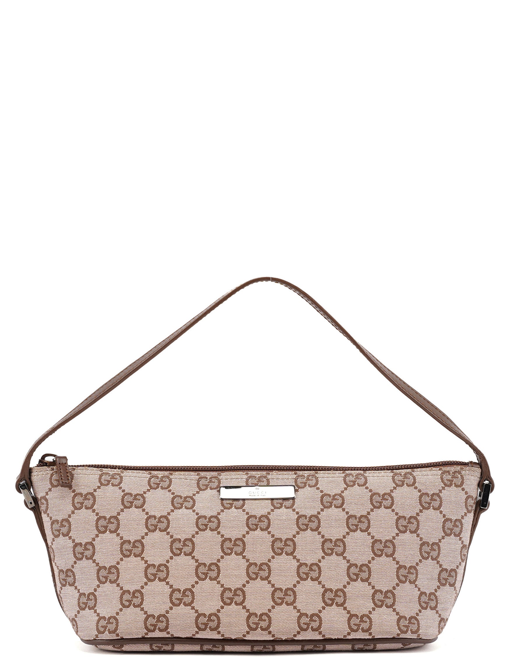 Gucci 07198 GG Boat Pochette en toile GG beige et marron