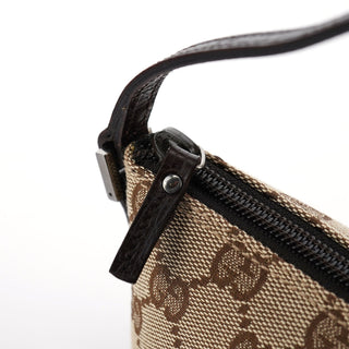 Gucci 07198 Beige Brown GG Boat Pochette