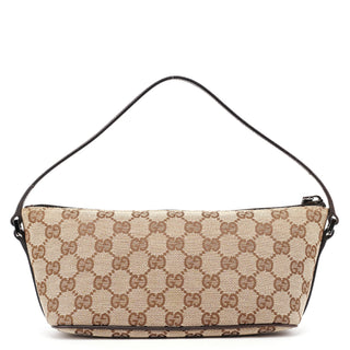 Gucci 07198 Beige Brown GG Boat Pochette