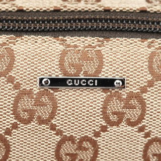 Gucci 07198 Beige Brown GG Boat Pochette