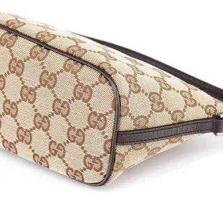 Gucci 07198 Beige Brown GG Boat Pochette