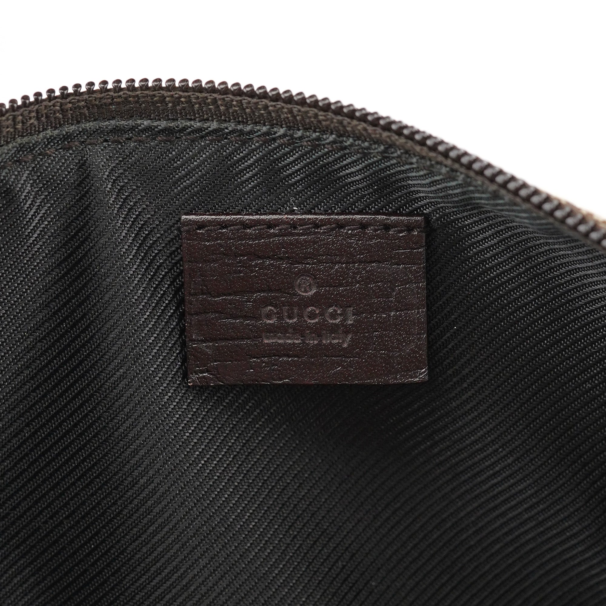 Gucci 07198 GG Boat Pochette in tela beige e marrone
