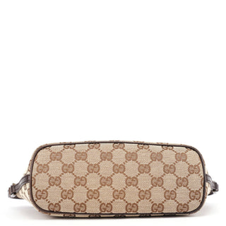 Gucci 07198 Beige Brown GG Boat Pochette