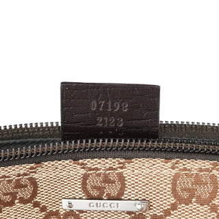 Gucci 07198 Beige Brown GG Boat Pochette
