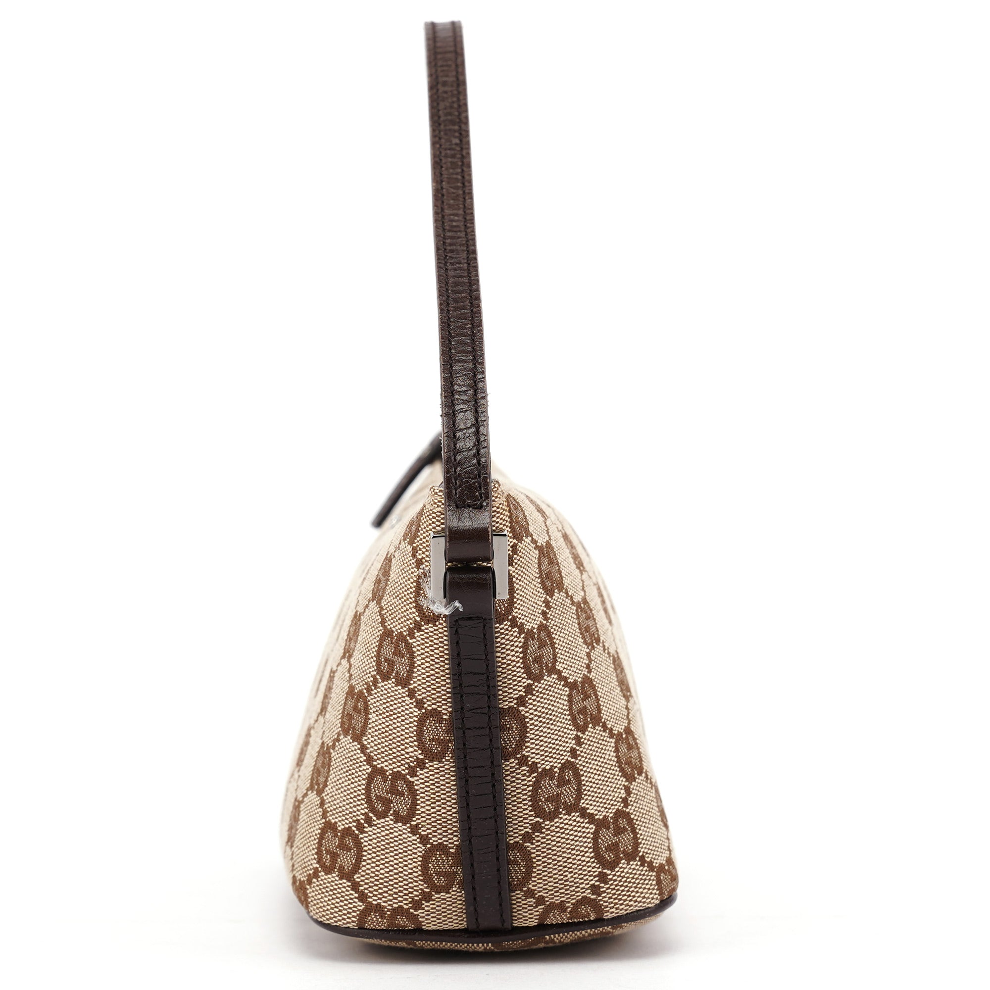 Gucci 07198 GG Boat Pochette in tela beige e marrone