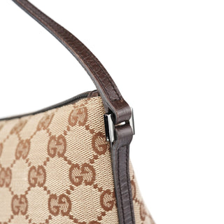 Gucci 07198 Beige Brown GG Boat Pochette