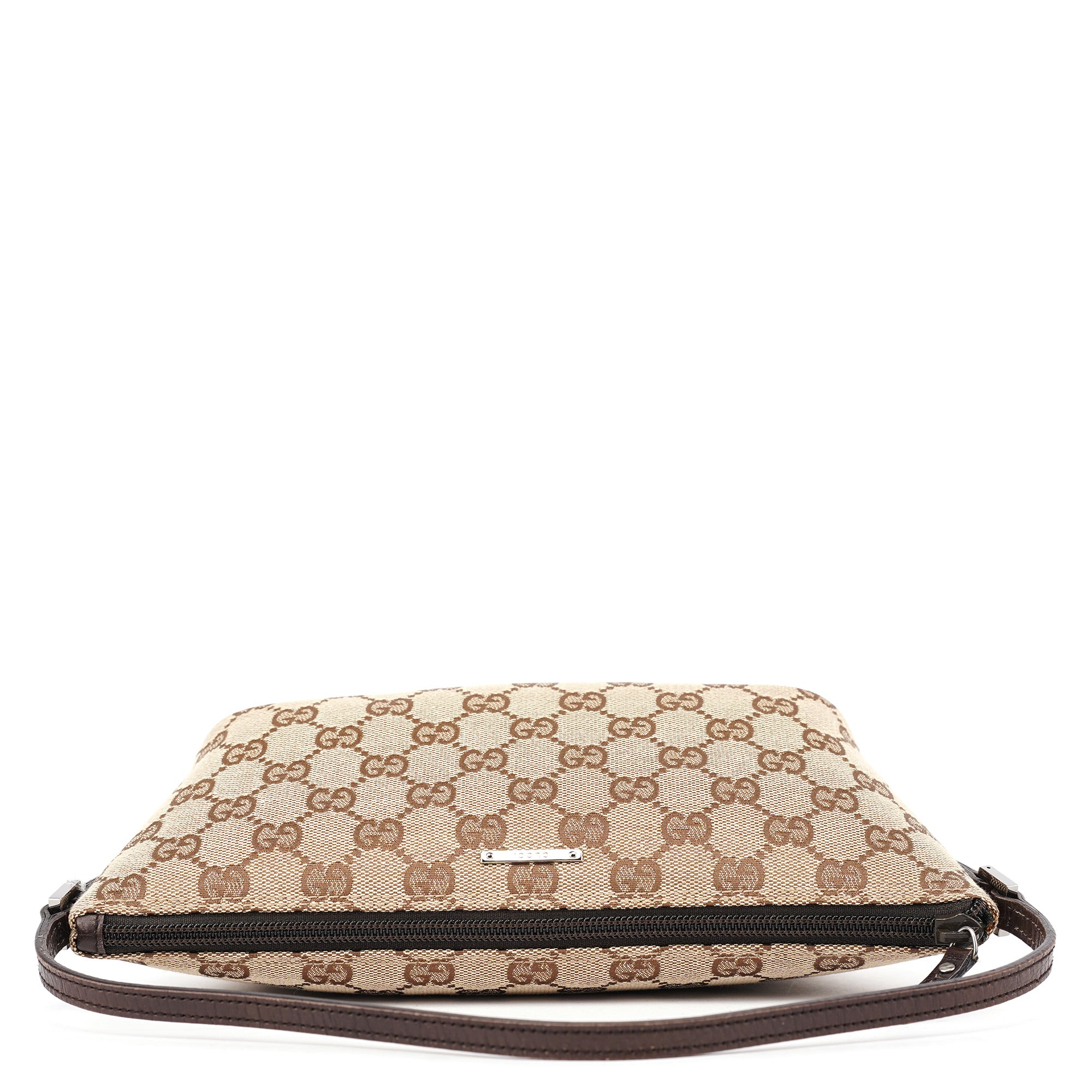 Gucci 07198 GG Boat Pochette in tela beige e marrone