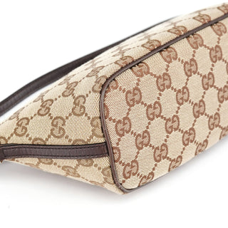Gucci 07198 Beige Brown GG Boat Pochette