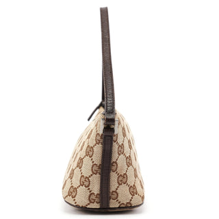 Gucci 07198 Beige Brown GG Boat Pochette