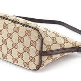 Gucci 07198 GG Boat Pochette in tela beige e marrone