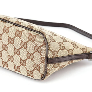 Gucci 07198 Beige Brown GG Boat Pochette