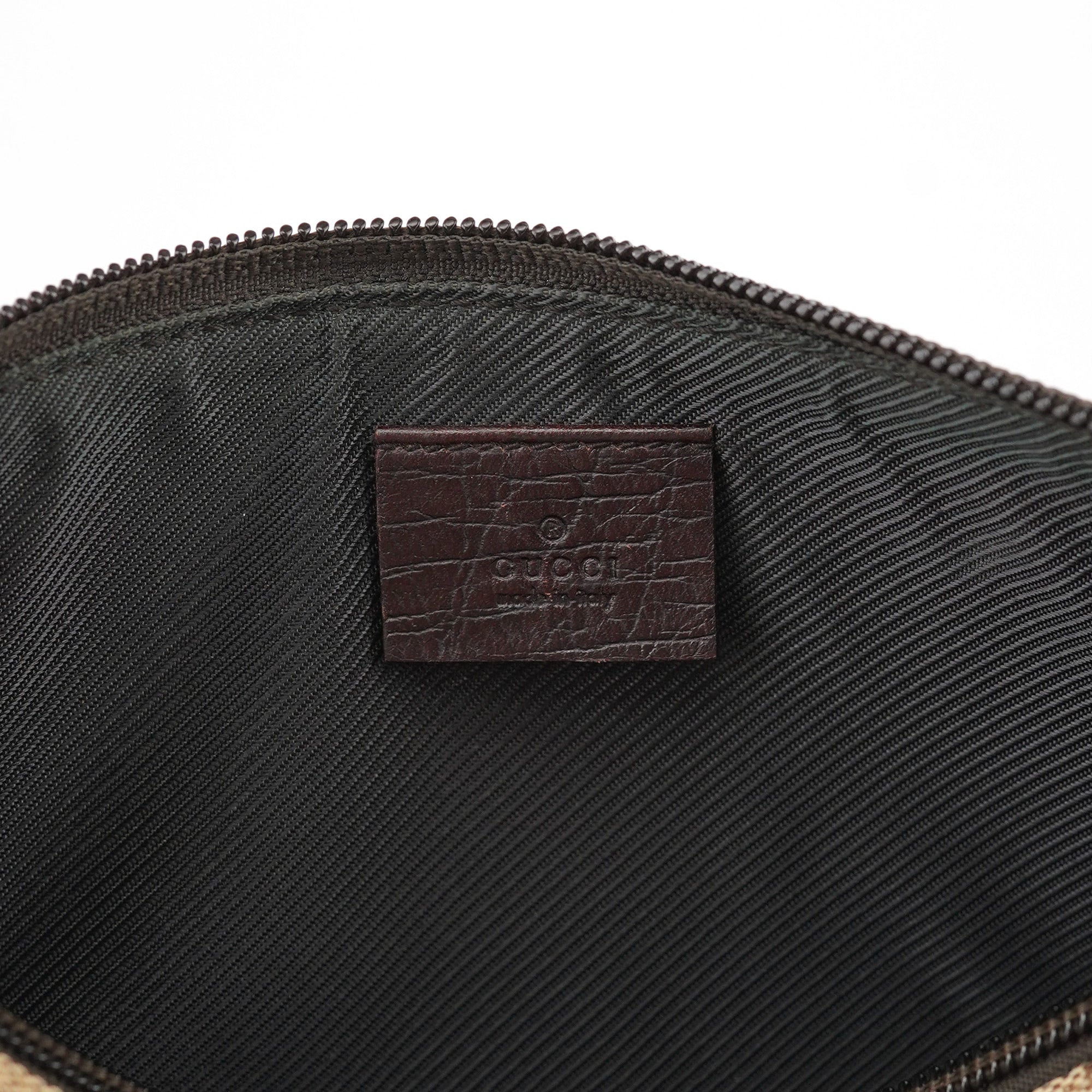 Gucci 07198 GG Boat Pochette in tela beige e marrone