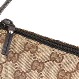 Gucci 07198 GG Boat Pochette in tela beige e marrone