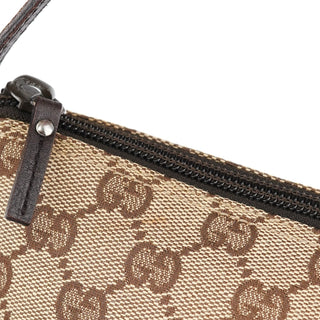 Gucci 07198 Beige Brown GG Boat Pochette