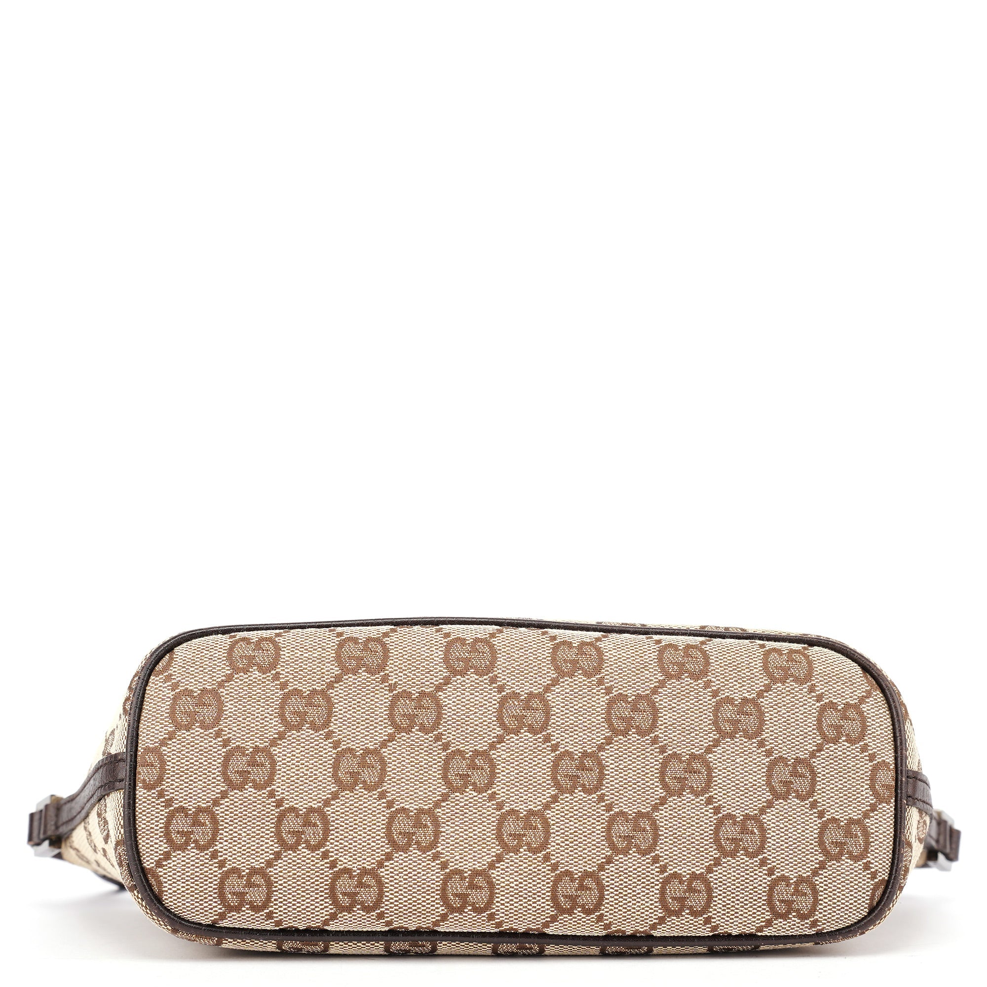 Gucci 07198 GG Boat Pochette in tela beige e marrone