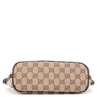 Gucci 07198 Beige Brown GG Boat Pochette