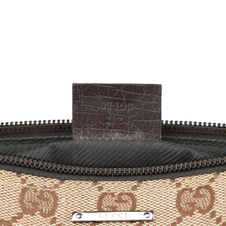 Gucci 07198 Beige Brown GG Boat Pochette