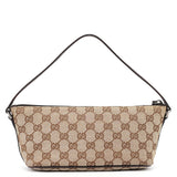 Gucci 07198 GG Boat Pochette in tela beige e marrone