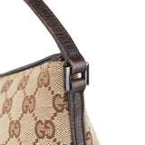 Gucci 07198 GG Boat Pochette in tela beige e marrone