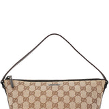 Gucci 07198 GG Boat Pochette in tela beige e marrone