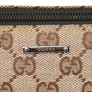 Gucci 07198 Beige Brown GG Boat Pochette