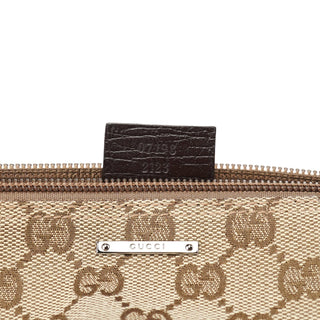 Gucci 07198 Beige Brown GG Boat Pochette