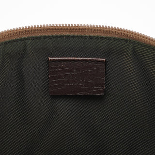 Gucci 07198 Beige Brown GG Boat Pochette