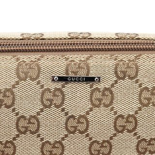 Gucci 07198 Beige Brown GG Boat Pochette