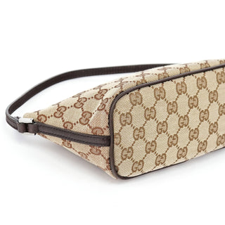 Gucci 07198 Beige Brown GG Boat Pochette