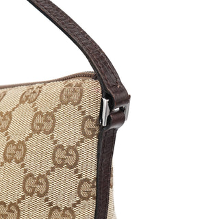 Gucci 07198 Beige Brown GG Boat Pochette