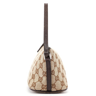 Gucci 07198 Beige Brown GG Boat Pochette