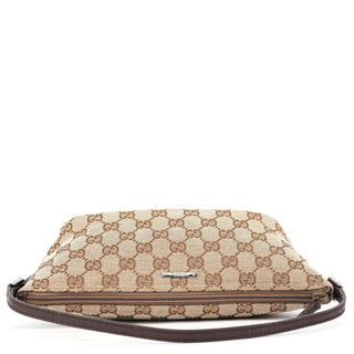 Gucci 07198 Beige Brown GG Boat Pochette