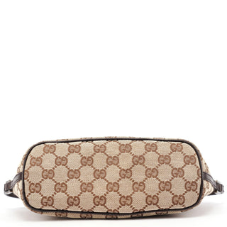 Gucci 07198 Beige Brown GG Boat Pochette