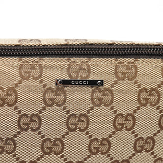 Gucci 07198 Beige Brown GG Boat Pochette