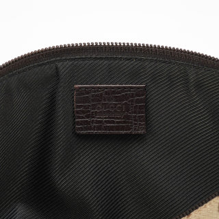 Gucci 07198 Beige Brown GG Boat Pochette