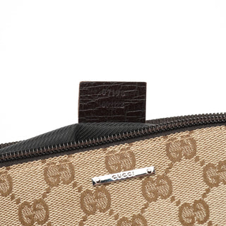 Gucci 07198 Beige Brown GG Boat Pochette