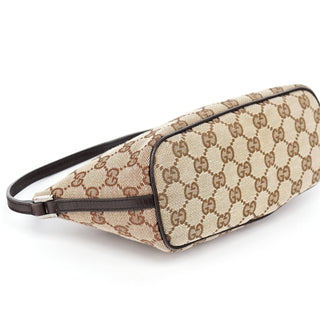 Gucci 07198 Beige Brown GG Boat Pochette