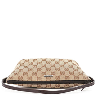 Gucci 07198 Beige Brown GG Boat Pochette