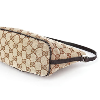 Gucci 07198 Beige Brown GG Boat Pochette