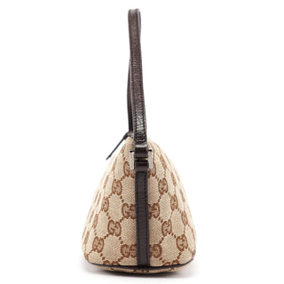 Gucci 07198 Beige Brown GG Boat Pochette