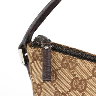 Gucci 07198 Beige Brown GG Boat Pochette